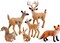 UANDME Forest Animals Figures, Woodland Creatures Figurines, Miniature Toys Cake Toppers (Deer Family, Fox, Rabbit, Squirrel)